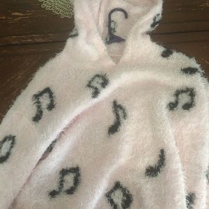 Fuzzy Musical note pink Hot topic hoodie